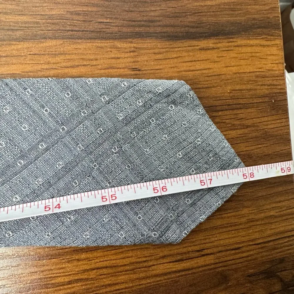 Hugo Boss BOSS Made in Italy Silk Tie Gray Patterned Designer‎ Neckwear